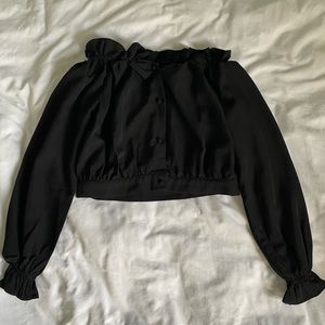 Black off shoulder crop top
